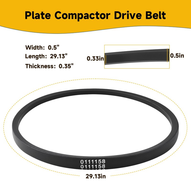 LEYURISE Drive Belt Plate Compactor Timing Belt Compatible with Wacker
