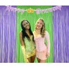 4 Pack Purple and Green Foil Fringe Curtains for Party