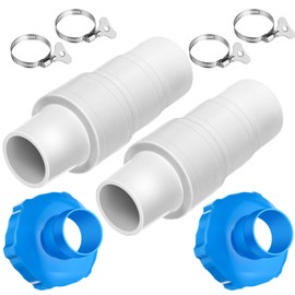 Relaxgiant 8 Pcs Pool Hose Adapter Kit, 1-1/4" or 1-1/2" Connector Coupling and 11238 B Adaptor Stainless Steel Hose Clamp for Swimming Pool Vacuum Cleaner Filter Pump Skimmer Small Strainer