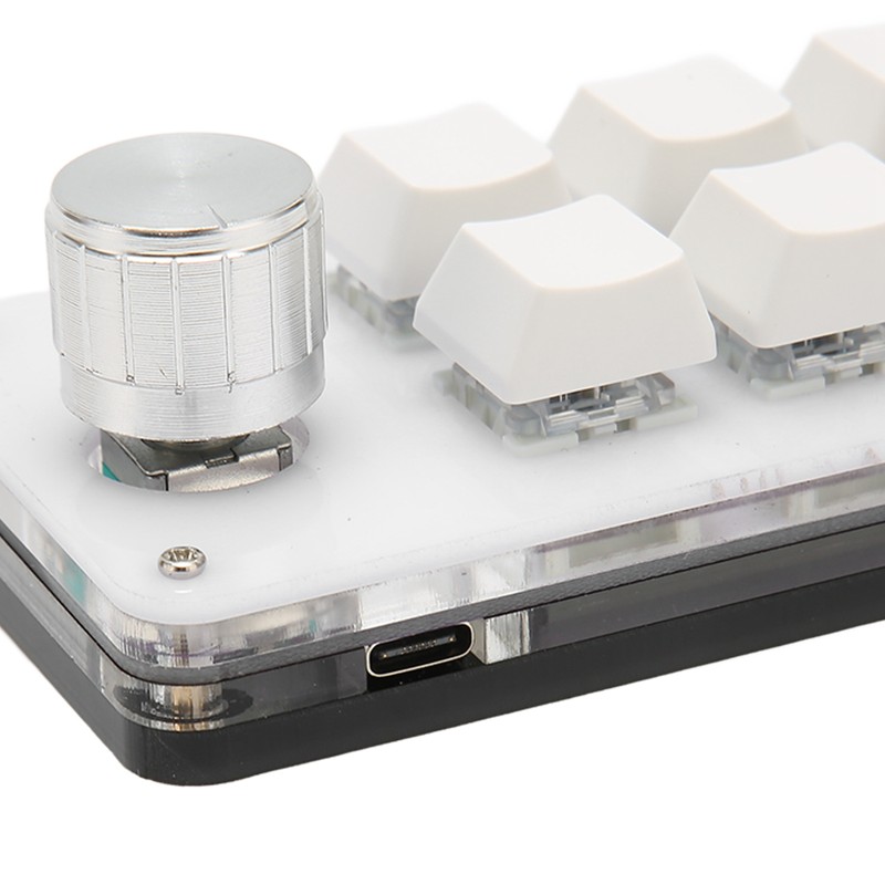 6 Key One Handed Mechanical Keyboard with Knob Wired Plug