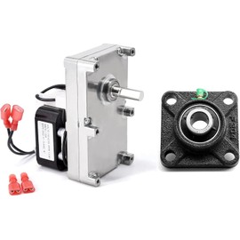 Criditpid PU-047040 Auger Motor & PU-UCF204-12 Auger Bearing for Englander 25-PDVC, 55-SHP10, 25-PDV Pellet Stoves, 1 RPM Counter Clockwise Auger Motor with Auger Bearing, 1 Pairs.