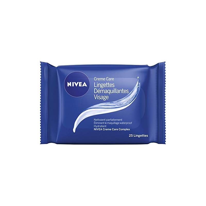NIVEA 25 x Facial Cream Cleansing Wipes - 3 Packs
