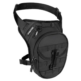 MOSISO Thigh Bag, Motorcycle Leg Bag Men Women Expandable Multifunctional Storage Bag Tactical Waterproof Trouser Legs Bag for Sports Cycling Hiking Fishing Climbing Black