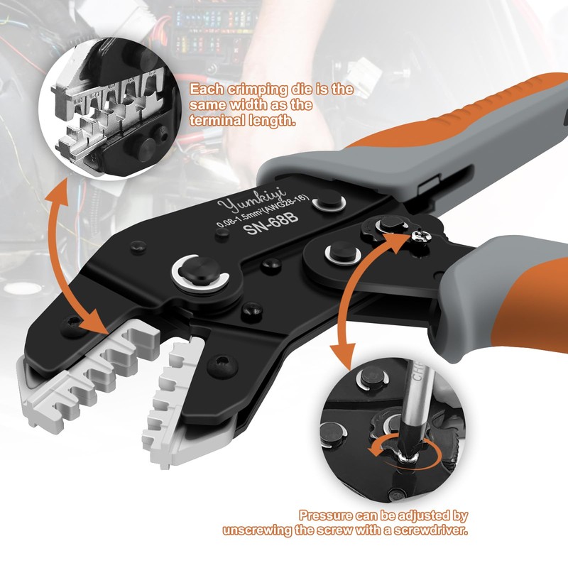 Yumkiyi Wire Stripper and Crimping Tool Kit,AWG 24-10 Automatic Stripper