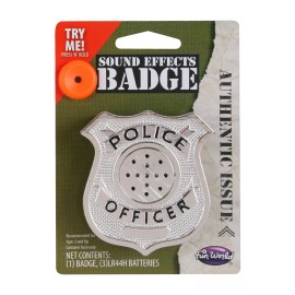 Fun World Sound Effects Police Officer Cop Safety Badge Costume Accessory