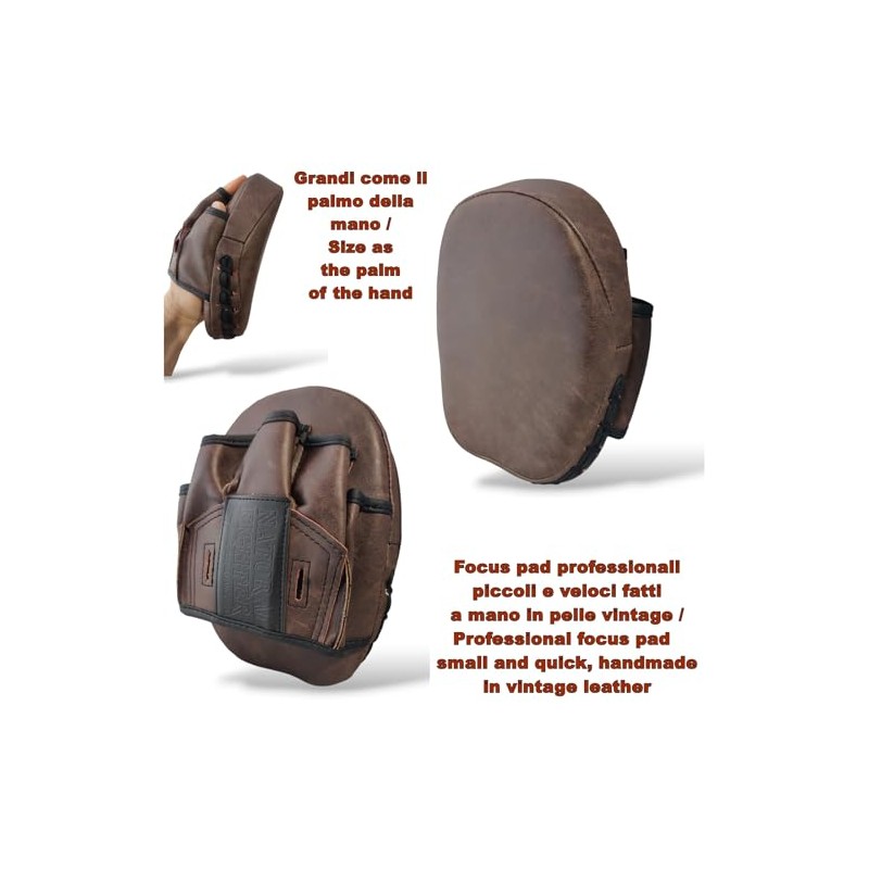 Curved Mini Focus Pad Leather Vintage Retro Style Mitt Muay