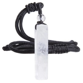 Nupuyai Crystal Bar Pendant Chain for Men and Women, Gemstone Cuboid Necklace, Healing Stone, Lucky Charm, Lucky Stone, Reiki Jewellery, Crystal Nylon, rock crystal