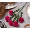 IPOPU 30 Heads Carnations Artificial Flowers 6PCS Silk Carnations 27.56in