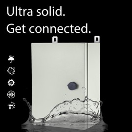 KWONONG Metal Enclosure, IP65 Waterproof Electrical Box for Indoor and Outdoor Projects, Includes Mounting Plate and Wall Bracket 350×250×150mm (14"×10"×6")