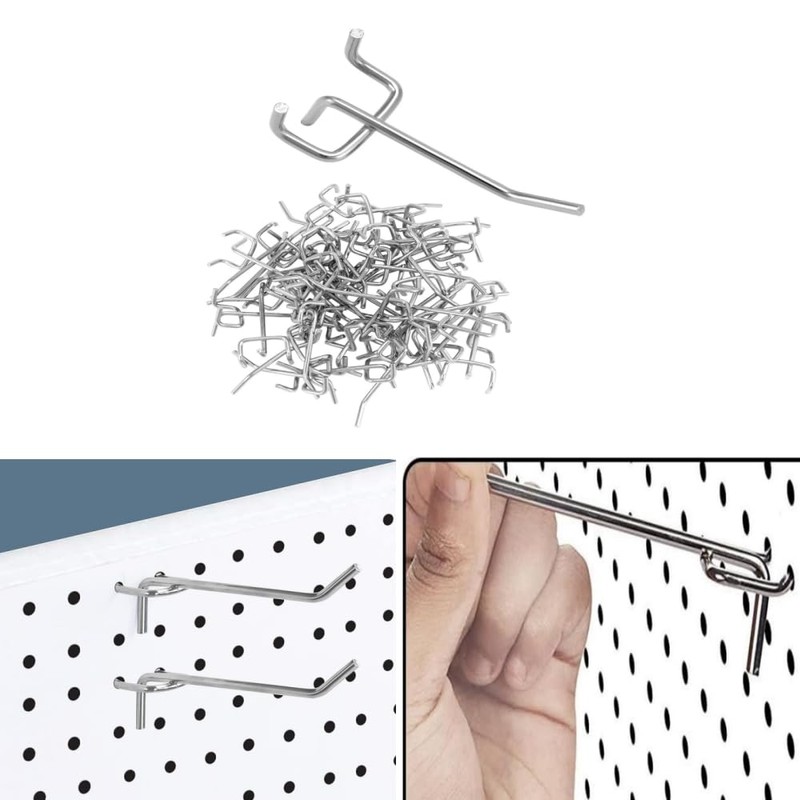 Changyeah Pack of 60 Perforated Wall Hooks, Perforated Sheet Metal