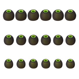 Earbud Tips Soft Silicone Earbuds Replacement Tips Fit for in-Ear Headphones(inner hole from 3.8mm - 4.2mm earphones) 9 Pairs S/M/L,Black/Green