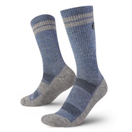 Outway Everyday Merino Wool Crew Socks, Moisture-Wicking Athletic Calf Socks with Arch Support Merino Wool Socks for Women and Men, Size M/L - Sky