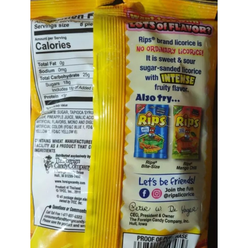 Rainbow Rips Rainbow Licorice 3.5oz-Brand New-SHIPS N 24 HOURS