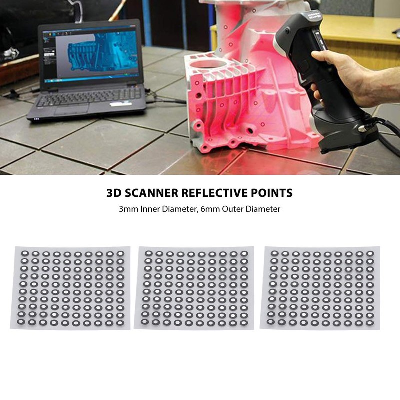 3 Sheets 300 Pieces Marker Points for Handheld 3D Scanner,
