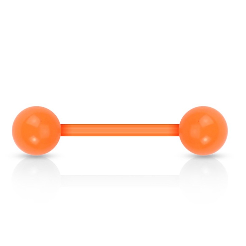 Paula & Fritz® Flexible Acrylic Tongue Bar Bar Straight Barbell,