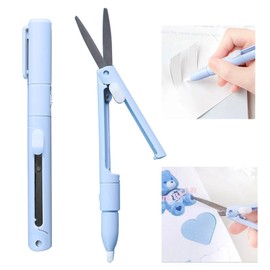 yowodana Portable Pen Scissors Double-ended Pen Scissors Stationery Detachable Compact Convenient Strong and Durable Pen Portable Simple Travel Destination Portable 5.5 x 0.6 inches (140 x 15 mm)