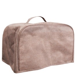 FLR Large 4 Slice Toaster Cover with Pockets, Can Hold Toaster Tongs and Knife, Dust-proof & Oil Proof, Fit Most Large Toasters. (Rice Coffee, 16' x 7.5' x 8')
