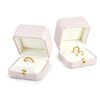 Oirlv Pink PU Leather Double Ring Box Storage Box Gift