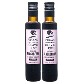Blackberry Balsamic Vinegar - Gourmet Barrel Aged Infused Balsamic Vinegar - Great for Dressing Dipping Glazing - No Artificial Flavors or Added Sugar - Made in Texas (8.5 oz, 2 Pack)