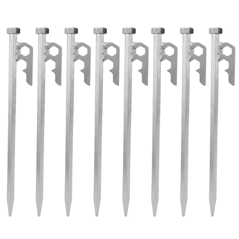 8 pcs Stainless Steel 20cm Hex Tent Stakes Pegs for