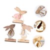 Ipetboom 3pcs Wooden Easter Bunny Decorations Cartoon Style Rustic Rabbit