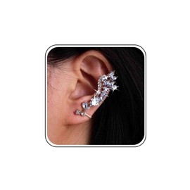 Marquise Wedding Earrings Silver Gold Climber Rhinestone Earrings Brides Clip On Earrings Ear Cuff Earrings Prom Crystal Earrings CZ Stud Earrings Crawler Earrings Diamond Statement Earrings Women