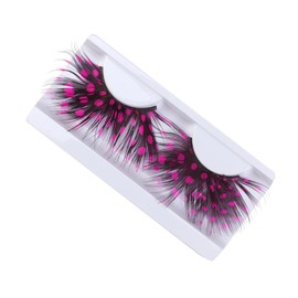 BIUDECO Fluffy False Eyelashes 5 Sets of Long Plastic Lashes Black and Pink Colors for Women