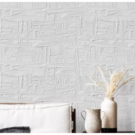 Heroad 15.5" x 32ft Peel & Stick Wallpaper, Cream White Abstract Canvas Self-Adhesive