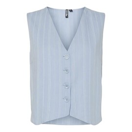PIECES Pcpia Women's Tailored Vest WVN Noos, Cashmere Blue, L