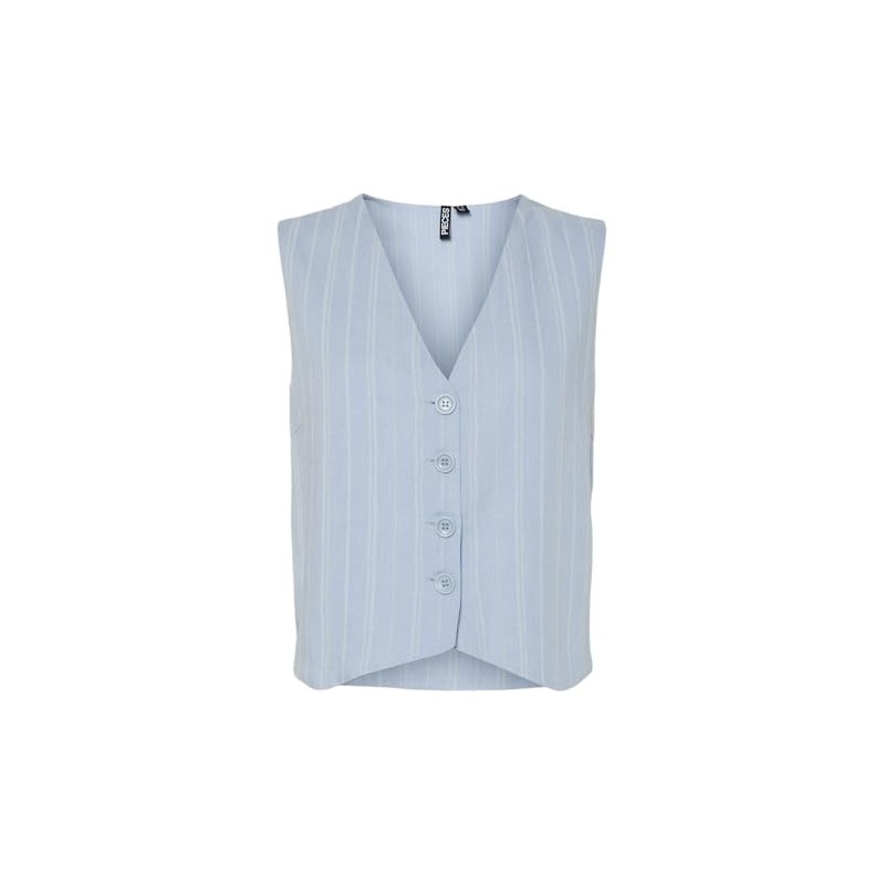 PIECES Pcpia Women's Tailored Vest WVN Noos, Cashmere Blue, L