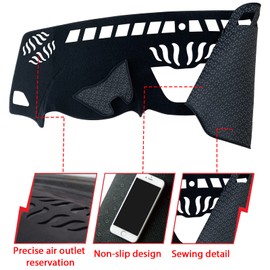 INUBOXES - Tapete antideslizante para tablero de salpicadero, compatible con Jeep Cherokee 2014, 2015, 2016, 2017, 2018, 2019, 2020, 2021, 2022, protector solar (borde negro)