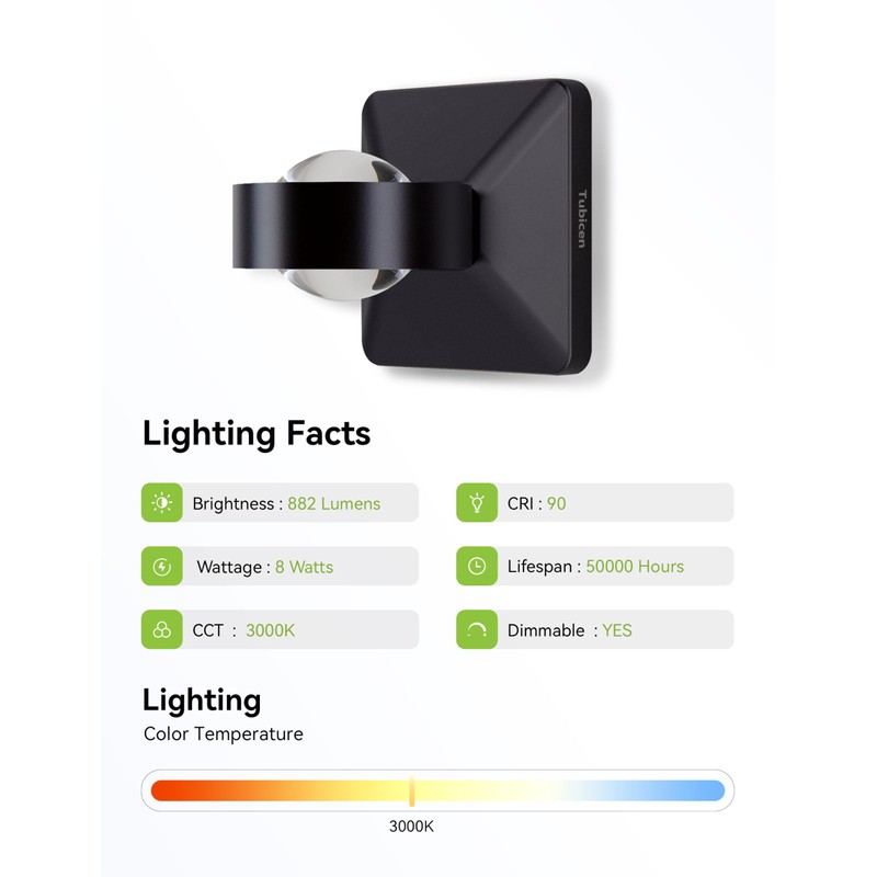 Tubicen Outdoor Wall Light Up and Down Wall Sconce Dimmable