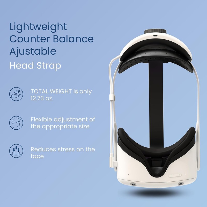 BUSQUEDA Elite Strap with Battery for Oculus Quest 2,8000mAh Extend