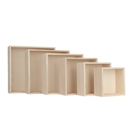 Ideen mit Herz Wooden Boxes | Picture Frames | Display Boxes | Wooden Pedestals | Organiser Boxes | Various Sizes | Pack of 6 | Can be Stowed Inside Each Other