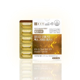 Chong Kun Dang 20100 Altige Omega 3 Max 2000 60 Capsules About 1 Month's worth of Vitamin D Efficacy / 종근당 20100알티지 오메가3 맥스2000 60캡슐 약1개월분 비타민D 효능