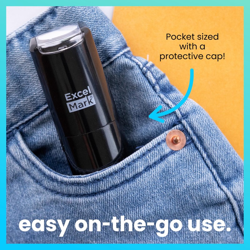 ExcelMark Self-Inking Inspection Stamp - 5/8" Diameter, Ideal for Quality