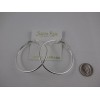 Jessica Rose Hoop Earrings Thin Silver Base Metal Extra Large