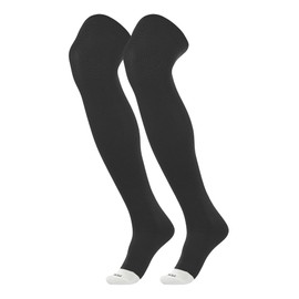 TCK Prosport Football Socks Over the Knee (Black, X-Large) - Youth Football Socks & Baseball High Socks - Over Knee Baseball Socks - Tall Softball Socks