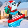 6FT Christmas Black Santa Surfing Inflatable -Christmas Yard Decoration Santa