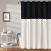 Lush Decor 16T005472 Linen Button Shower, 72" x 72", Black