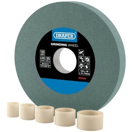 Draper Sanding Disc, 150mm x 20mm, 120 Grit, TCT Tool Sharpener, 5 Reducing Rings, Dry Cut, 31.75mm Bore, 99568