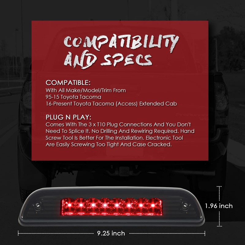 3rd Third Brake Light LED Compatible with 1995 1996 1997