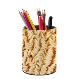 XUWU Ramen Noodles Pen Holder Pencil Organizer Cute Pencil Cup Desk Decor Makeup Brush Holder PU Multifunctional Office Suppliesfor Home Classroom School