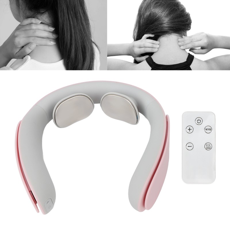 Electric Neck Massager Cordless USB Rechargeable Hot Compress Vibration Neck