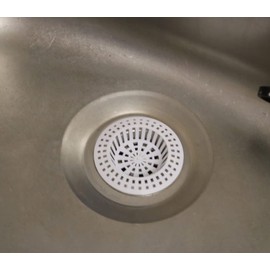 fiXte Plastic Sink Strainer - White Pack of 2. Small 60mm Diameter