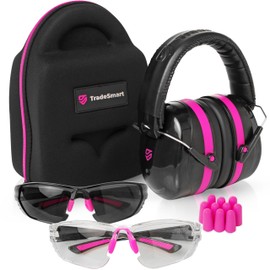 TradeSmart All-in-One Shooting Ear Protection - Comfort+ NRR 28 Earmuffs, Glasses & Earplugs + Carry Case