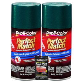 Dupli-Color Deep Jewel Green Metallic Exact-Match Automotive Paint for Ford Vehicles - 8 oz, Bundles with Prep Wipe (3 Items)