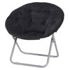 SEGAWE Foldable Oversized Soft Faux Fur Saucer Moon Chair Metal