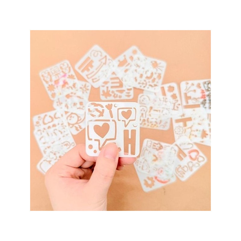(Art Supplies) Mini Hangul Stencil Model Set, Stencil Plate, Stencil