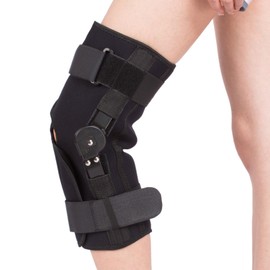 Mathgetin Hinged ROM Knee Brace, Post Op Knee Support Orthosis with Side Stabilizers & Locking Dials for Arthritis, Meniscus Tear, ACL, MCL, Medical ROM Knee Brace for Knee Pain